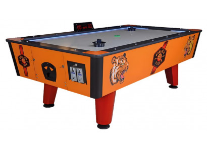 Table de air hockey en plastique et métal orange au design moderne