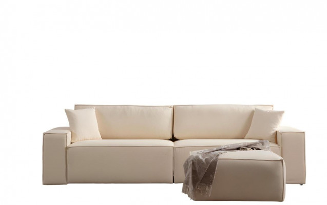 Puff exclusif beige élégant pour quatre personnes ensemble de 2 pièces