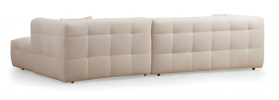 Canapé d'angle élégant en L avec ensemble de poufs modernes de 2 pièces