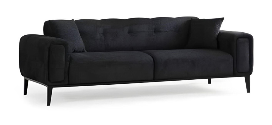 Canapé élégant trois places gris-noir pour le salon 3 pièces