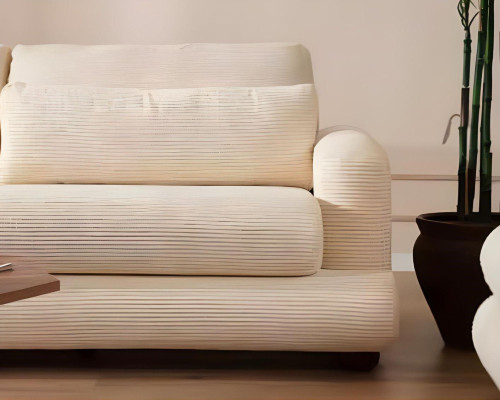 Jeu de canapés en tissu blanc de luxe meubles d'assise en tissu 3 places 3 pièces