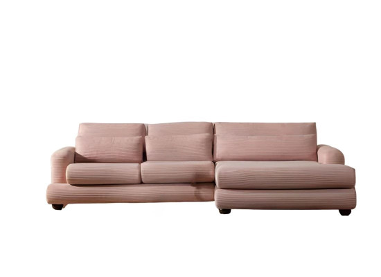 Canapé d'angle rose exclusif au design moderne en forme de L