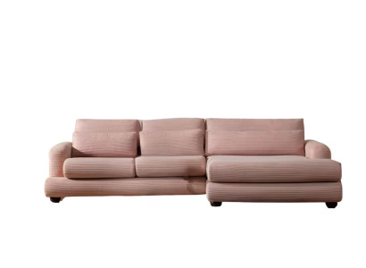 Canapé d'angle rose exclusif au design moderne en forme de L