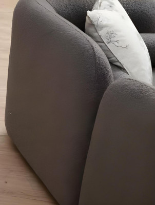 Canapé moderne designer noir-rouge 3 pièces