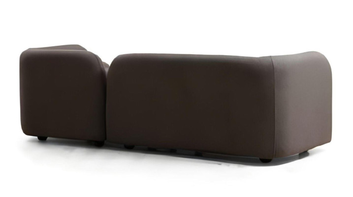 Canapé moderne designer noir-rouge 3 pièces