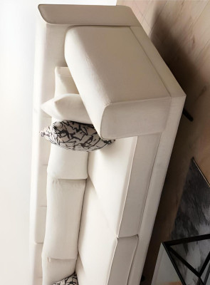 Canapé gris-blanc pour salon, fauteuil design 2x 3 places