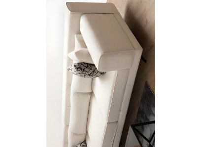 Canapé gris-blanc pour salon, fauteuil design 2x 3 places