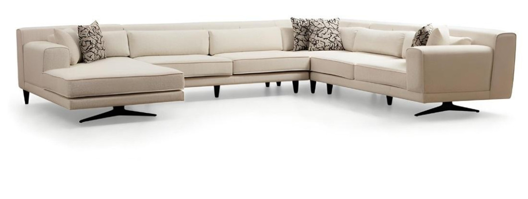 Canapé design blanc en U luxueux pour salon