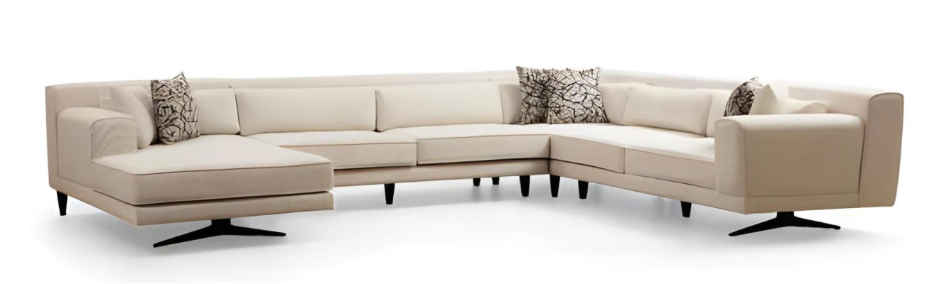 Canapé design blanc en U luxueux pour salon