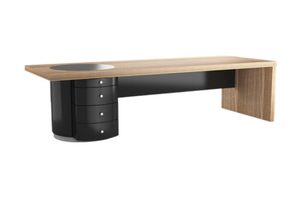 Table de travail moderne de luxe en bois noir