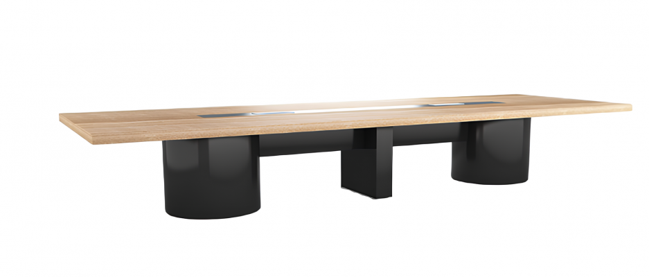 Table de conférence moderne en bois noir et marron