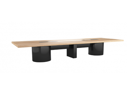 Table de conférence moderne en bois noir et marron