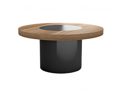 Table de conférence moderne noire et marron, table de travail ronde pour salle de conférence