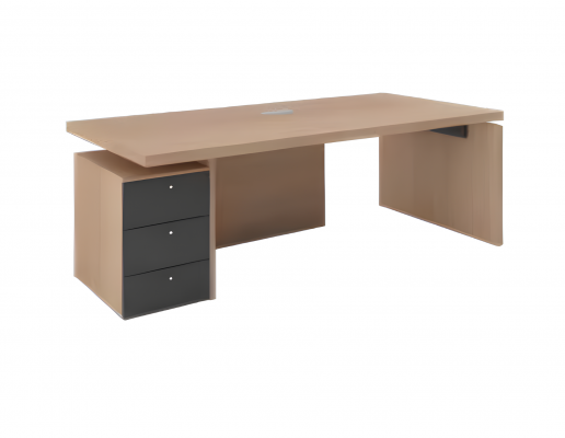 Bureau élégant avec tiroir marron noir meubles en bois de luxe 2 pièces