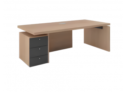 Bureau élégant avec tiroir marron noir meubles en bois de luxe 2 pièces