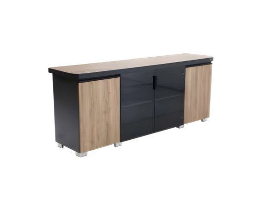 Armoire élégante pour documents marron gris meuble de bureau en bois environnement de travail
