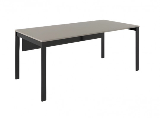Table de travail design avec pieds gris en acier inoxydable
