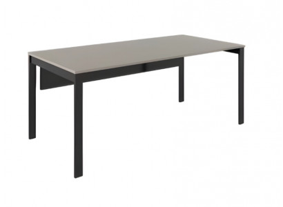 Table de travail design avec pieds gris en acier inoxydable