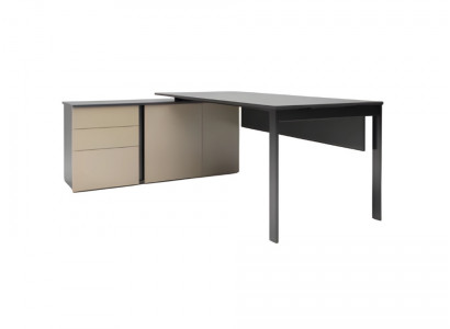 Bureau d'angle moderne en bois pour l'environnement de travail avec tiroirs