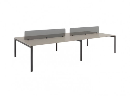 Bureau moderne gris noir deluxe avec séparateur
