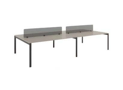 Bureau moderne gris noir deluxe avec séparateur