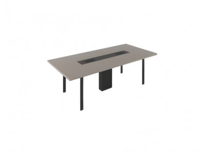 Table de conférence Luxe élégante de bureau en gris et noir