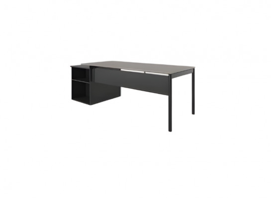 Bureau élégant gris noir meubles de bureau de luxe étagères station de travail