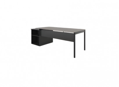 Bureau élégant gris noir meubles de bureau de luxe étagères station de travail