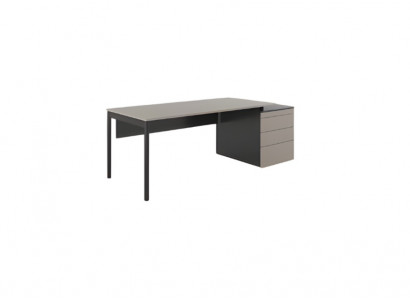 Bureau élégant gris noir meubles de bureau de luxe avec tiroirs
