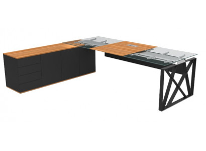 Bureau d'angle luxueux table de bureau table en verre