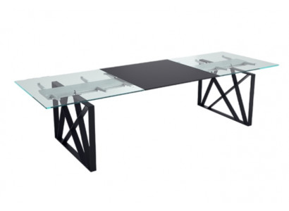 Table de conférence design meubles de bureau de luxe avec surface en verre et pieds en acier inoxydable