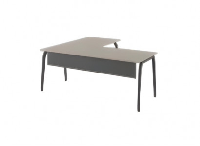 Bureau d'angle moderne en bois gris
