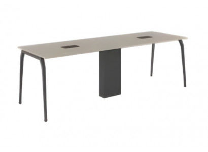 Table de conférence grise élégante meubles de bureau de luxe en bois moderne