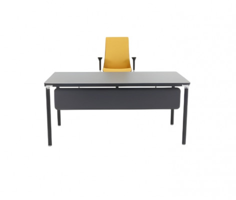Bureau élégant gris, station de travail luxueuse, bureau moderne
