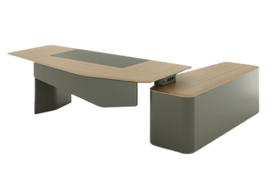 Bureau d'angle élégant marron gris meubles de bureau table de travail