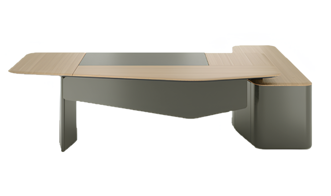 Bureau d'angle élégant marron gris meubles de bureau table de travail