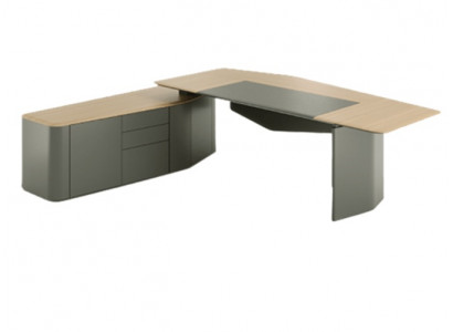 Bureau d'angle élégant marron gris meubles de bureau table de travail