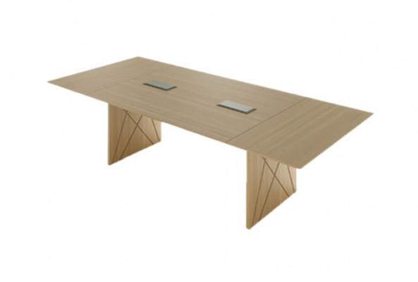 Table de conférence exclusive en bois marron mobilier de luxe moderne