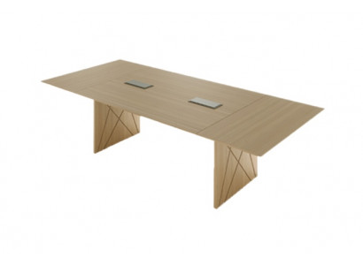 Table de conférence exclusive en bois marron mobilier de luxe moderne