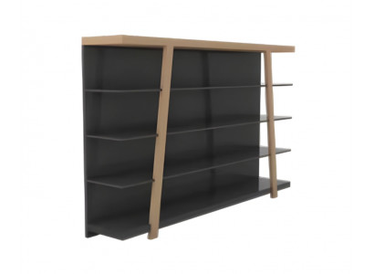 Étagère moderne en bois marron et noir, meubles de bureau élégants