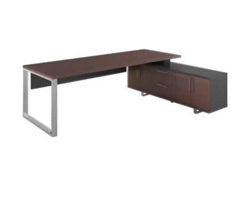 Bureau d'angle de luxe marron noir design pour un espace de travail moderne