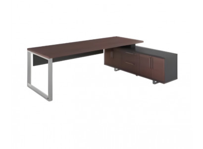 Bureau d'angle de luxe marron noir design pour un espace de travail moderne