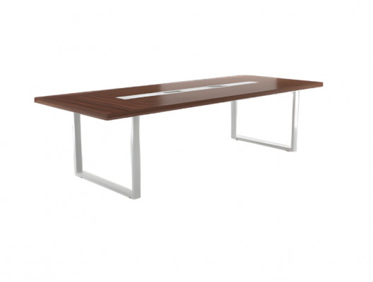 Table de conférence moderne marron pour salle de conférence table de travail ronde