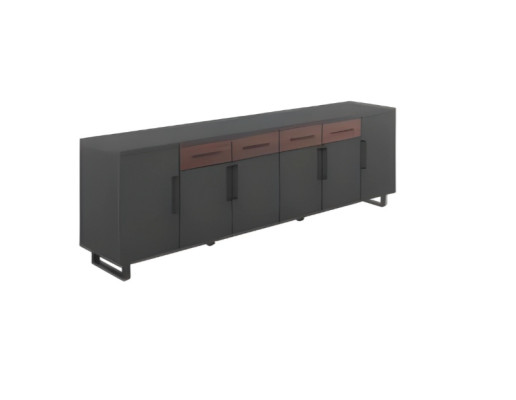 Armoire élégante noire et marron pour documents, meubles de bureau de luxe, armoire en bois
