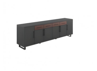 Armoire élégante noire et marron pour documents, meubles de bureau de luxe, armoire en bois