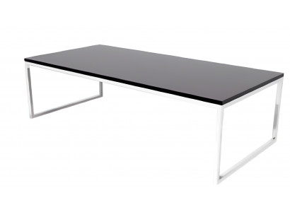 Table basse noire innovante avec surface en bois pour meubles de bureau