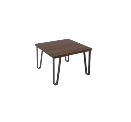 Table basse moderne marron et noire avec plateau en bois