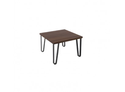 Table basse moderne marron et noire avec plateau en bois