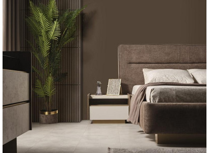 Ensemble de chambre moderne de luxe avec lit, table de nuit et armoire de 4 pièces