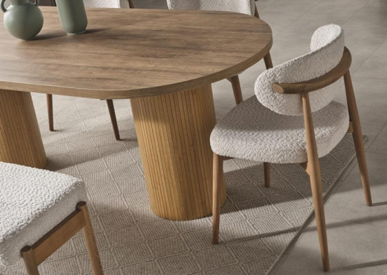 Table à manger de luxe Table à manger Table en bois Marron Salle à manger Table en bois